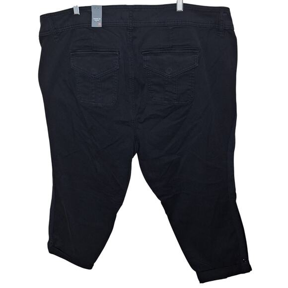 Torrid Women 26 Black Aviator Skinny Stretch Twill Mid Rise Cropped Pant NEW - Picture 3 of 8
